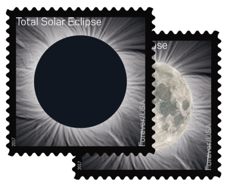 100 Total Solar Eclipse Stamps Forever Moon Postage Heat Sensitive Postage Stamps for Mailing